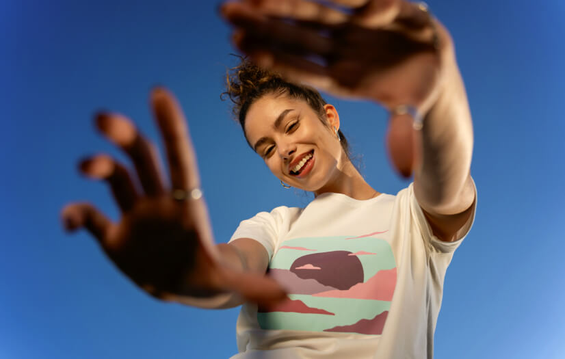 Woman smiles into the camera